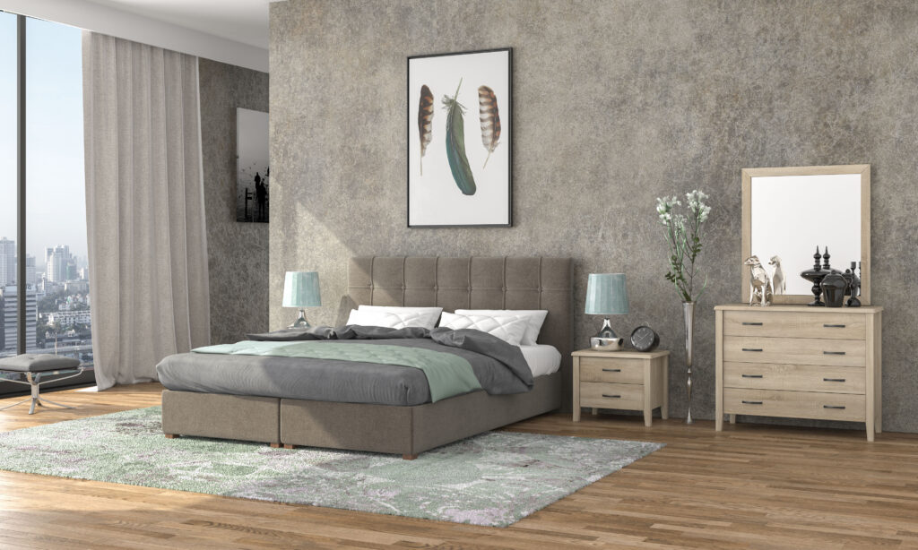 myluxurybed set 1066 γκρι ανοιχτο λαττε