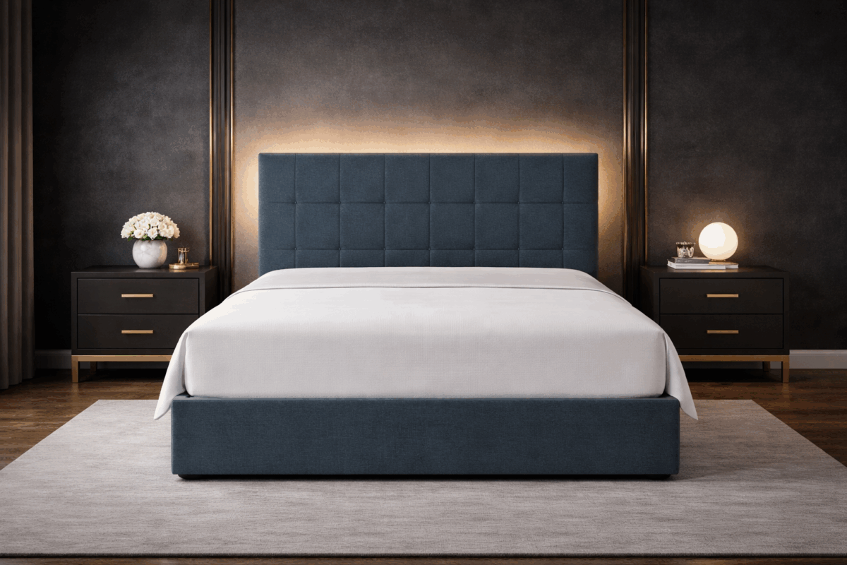 ΚΡΕΒΑΤΙ ΕΠΕΝΔΥΜΕΝΟ ΑΠΟ ΑΔΙΑΒΡΟΧΟ ΚΑΙ ΑΛΕΚΙΑΣΤΟ ΥΦΑΣΜΑ ΜΑΖΙ ΜΕ ΣΟΥΜΙΕ ΣΕ ΕΠΙΛΟΓΕΣ ΔΙΑΣΤΑΣΕΩΝ "ΚΥΜΙ" - Image 1