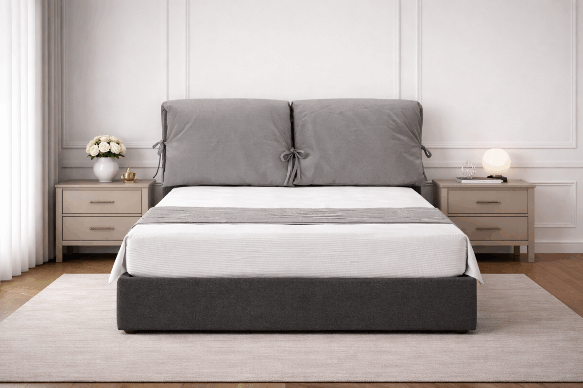 ΚΡΕΒΑΤΙ ΕΠΕΝΔΥΜΕΝΟ ΑΠΟ ΑΔΙΑΒΡΟΧΟ ΚΑΙ ΑΛΕΚΙΑΣΤΟ ΥΦΑΣΜΑ ΜΑΖΙ ΜΕ ΣΟΥΜΙΕ ΣΕ ΕΠΙΛΟΓΕΣ ΔΙΑΣΤΑΣΕΩΝ "ΣΚΟΠΕΛΟΣ" - Image 1