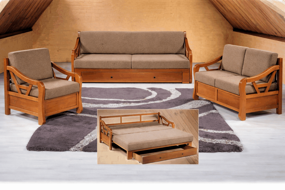 ΣΕΤ ΝΤΙΒΑΝΙΑ 3Θ-2Θ-1Θ ΜΕ ΣΥΡΤΑΡΙ ΓΙΑ ΑΠΟΘΗΚΕΥΤΙΚΟ ΧΩΡΟ ΚΑΙ ΔΗΜΙΟΥΡΓΙΑ ΥΠΕΡΔΙΠΛΟΥ ΚΡΕΒΑΤΙΟΥ - Image 1