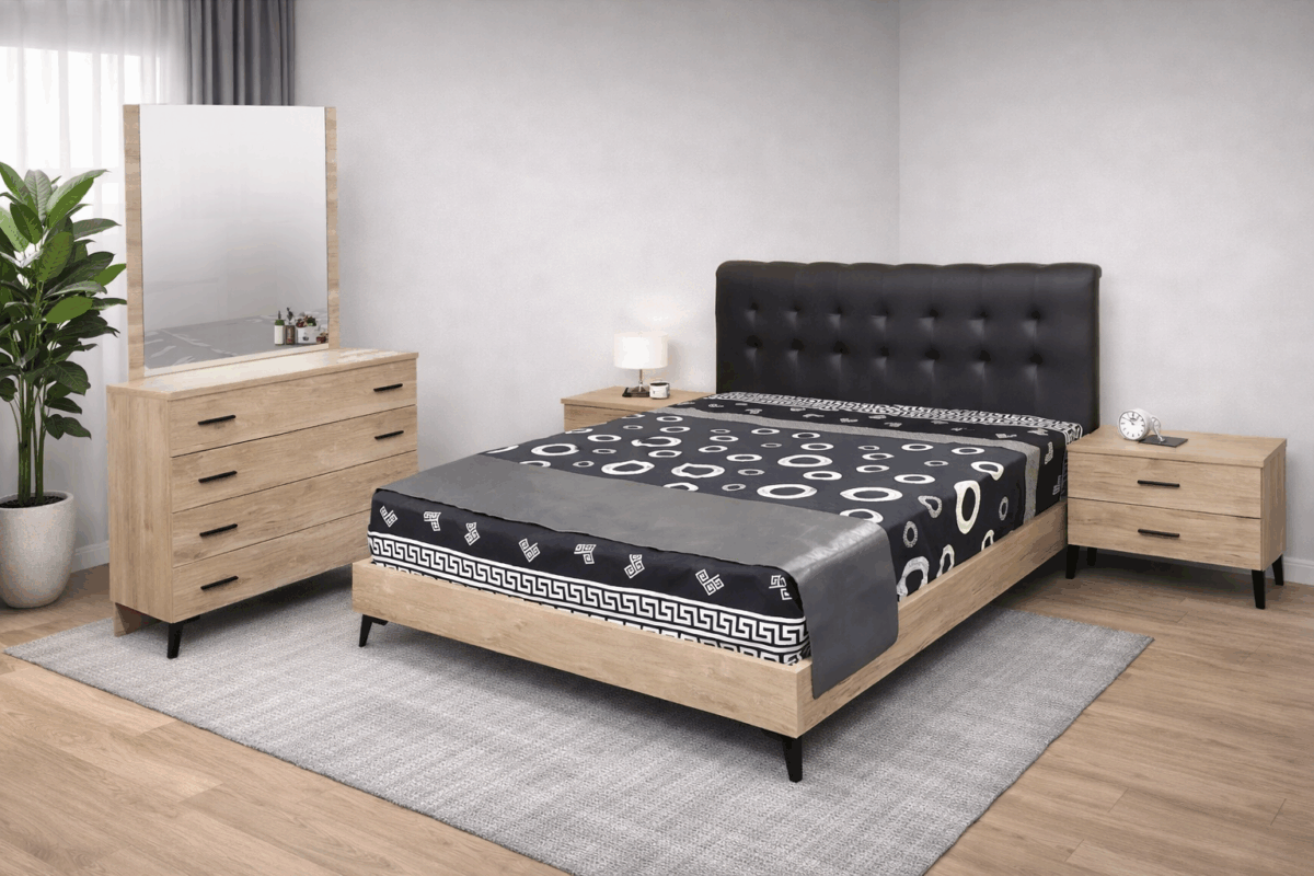 ΣΕΤ ΚΡΕΒΑΤΟΚΑΜΑΡΑ ΜΕ ΔΕΡΜΑ "ΗΡΑ" 150/160 x 200εκ. - Image 1