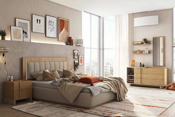 krevati komodina domi fabric mpaoulo collection lightoak