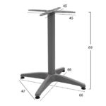 ΒΑΣΗ ΑΛΟΥΜΙΝΙΟΥ 4ΝΥΧΗ 66Χ66X69Υεκ. ΜΕ ΣΤΑΥΡΟ 45x45εκ. LH10.448.04 ΓΚΡΙ - Image 2