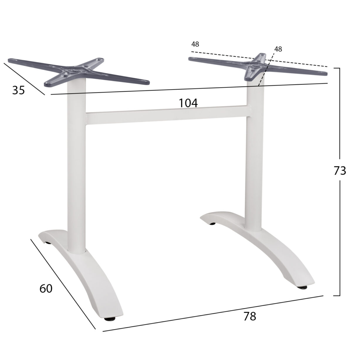 ΒΑΣΗ ΑΛΟΥΜΙΝΙΟΥ ΔΙΣΤΗΛΗ LH10.461.02 ΛΕΥΚΗ 78,5Χ60Χ73Υ εκ. - Image 2