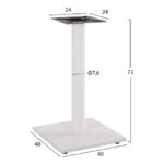 ΒΑΣΗ ΜΕΤΑΛΛΙΚΗ ΛΕΥΚΗ ΜΑΤ 40Χ40Χ72Υεκ. ΜΕ ΡΕΓΟΥΛΑΤΟΡΟΥΣ LH10.421.12 - Image 2