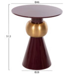 ΒΟΗΘΗΤΙΚΟ ΤΡΑΠΕΖΑΚΙ PATNA LH10.4234.06 ΜΕΤΑΛΛΟ ΣΕ ΜΠΟΡΝΤΟ-ΧΡΥΣΟ Φ46x51,5Υεκ. - Image 2