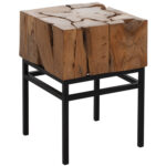 ΒΟΗΘΗΤΙΚΟ ΤΡΑΠΕΖΑΚΙ PIEN LH10.9353 ΑΠΟ ΜΑΣΙΦ ΞΥΛΟ ΤEAK ΦΥΣΙΚΟ 38X38X55Y ΕΚ.