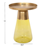 ΒΟΗΘΗΤΙΚΟ ΤΡΑΠΕΖΑΚΙ VALERY LH10.9732 ΠΡΑΣΙΝΟ ΓΥΑΛΙ-ΧΡΥΣΟ ΜΕΤΑΛΛΟ Φ39,5x52Υεκ - Image 2