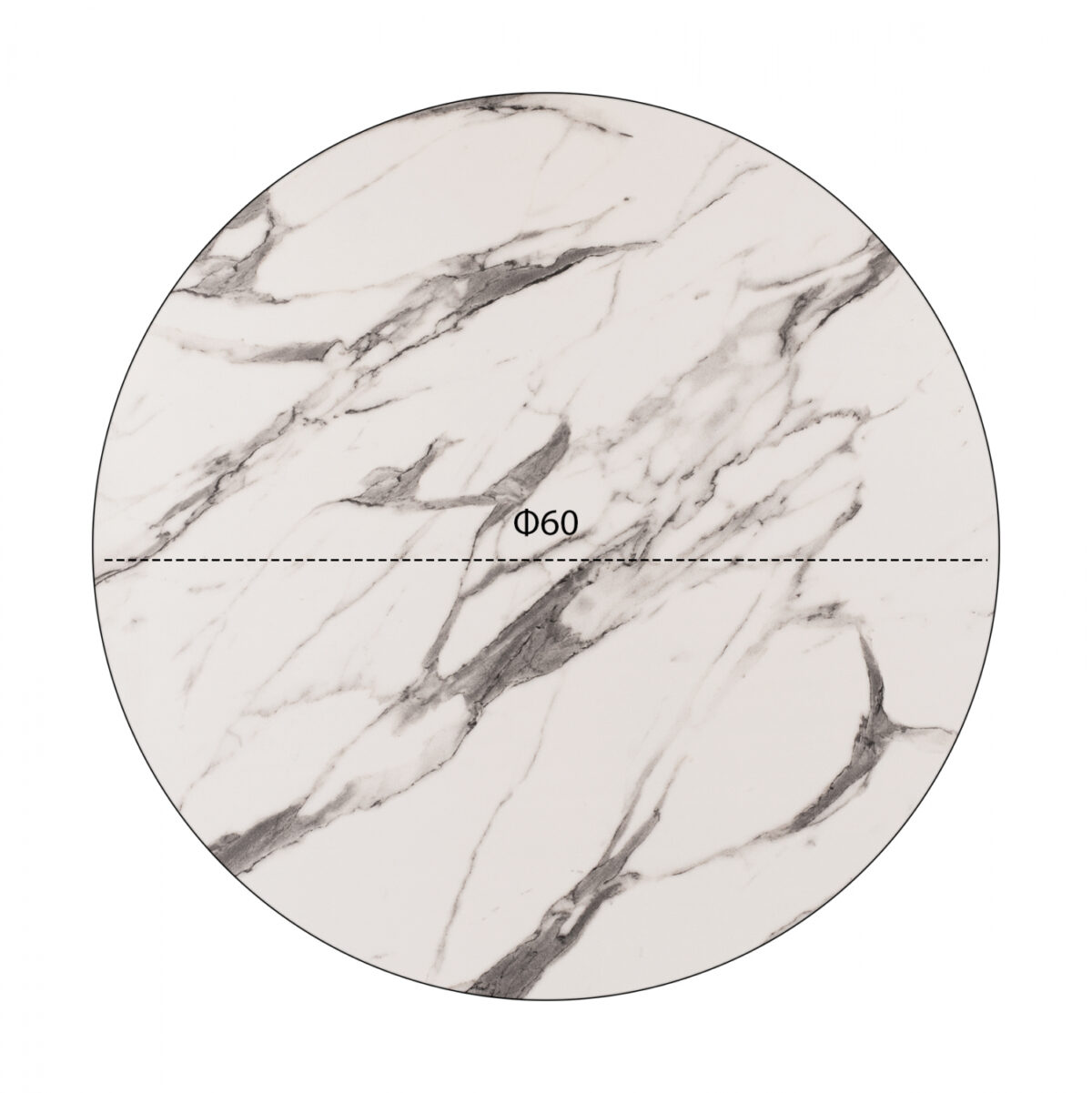 ΕΠΙΦΑΝΕΙΑ ΤΡΑΠΕΖΙΟΥ HPL LH10.5841.11 MARBLE WHITE-GREY Φ60 εκ. ΠΑΧΟΥΣ 12mm. - Image 2