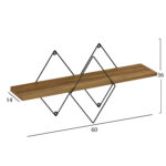 ΕΠΙΤΟΙΧΙΟ ΡΑΦΙ CHANTRIA LH10.8934.11 ΜΕΛΑΜΙΝΗ ΣΕ ΟΑΚ ΧΡΩΜΑ-ΜΕΤΑΛΛΟ ΜΑΥΡΟ 60x14x36Υεκ. - Image 2