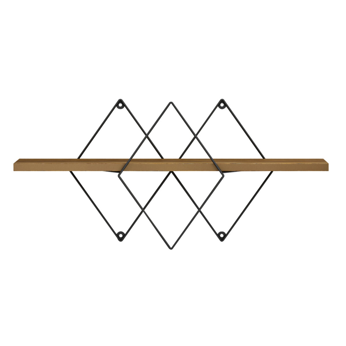 ΕΠΙΤΟΙΧΙΟ ΡΑΦΙ CHANTRIA LH10.8934.11 ΜΕΛΑΜΙΝΗ ΣΕ ΟΑΚ ΧΡΩΜΑ-ΜΕΤΑΛΛΟ ΜΑΥΡΟ 60x14x36Υεκ. - Image 3