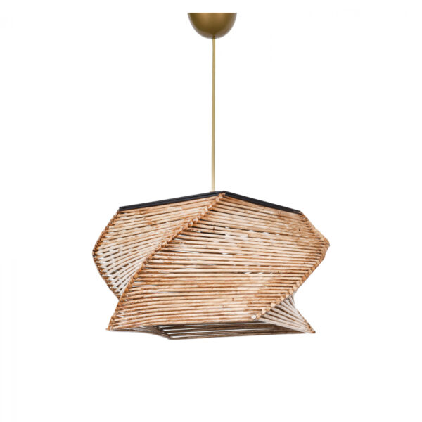 ΦΩΤΙΣΤΙΚΟ ΟΡΟΦΗΣ ΕΣΩΤΕΡΙΚΟΥ ΧΩΡΟΥ ΚΡΕΜΑΣΤΟ ΑΠΟ ΞΥΛΟ ΚΑΙ BAMBOO ΦΥΣΙΚΟ LH10.7357 36x36x65Υ εκ.