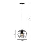 ΦΩΤΙΣΤΙΚΟ ΟΡΟΦΗΣ ΚΡΕΜΑΣΤΟ LH10.4037 ΣΦΑΙΡΙΚΟ ΜΑΥΡΟ ΜΕΤΑΛΛΙΚΟ Φ16x124Υεκ. - Image 2