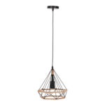 ΦΩΤΙΣΤΙΚΟ ΟΡΟΦΗΣ ΚΡΕΜΑΣΤΟ LH10.4061 ΜΑΥΡΟ ΜΕΤΑΛΛΟ-ΣΧΟΙΝΙ 24,5x21,5x125Υεκ. - Image 3