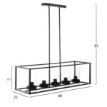ΦΩΤΙΣΤΙΚΟ ΟΡΟΦΗΣ ΚΡΕΜΑΣΤΟ LH10.4082 ΜΑΥΡΟ ΜΕΤΑΛΛΟ ΚΑΙ ΓΥΑΛΙ 80x25x23,5-85Yεκ. - Image 2