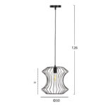 ΦΩΤΙΣΤΙΚΟ ΟΡΟΦΗΣ ΚΡΕΜΑΣΤΟ LH10.4112 ΜΑΥΡΟ ΜΕΤΑΛΛΟ Φ30x126Υεκ - Image 2