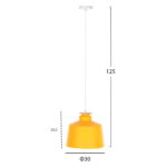 ΦΩΤΙΣΤΙΚΟ ΟΡΟΦΗΣ ΚΡΕΜΑΣΤΟ LH10.4158.06 ΚΙΤΡΙΝΟ ΚΑΠΕΛΟ ΑΛΟΥΜΙΝΙΟΥ Φ30x123,5Υεκ - Image 2