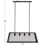 ΦΩΤΙΣΤΙΚΟ ΟΡΟΦΗΣ ΚΡΕΜΑΣΤΟ LH10.4179 ΜΑΥΡΟ ΜΕΤΑΛΛΙΚΟ 4-ΦΩΤΟ 78x30,5x26Υεκ. - Image 2