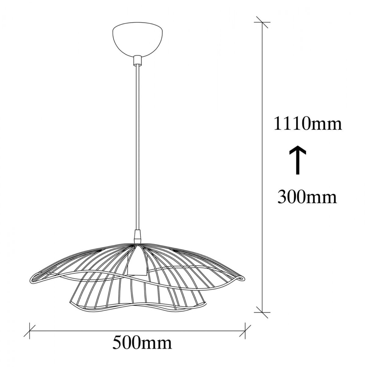 ΦΩΤΙΣΤΙΚΟ ΟΡΟΦΗΣ ΜΕΤΑΛΛΙΚΟ ΚΡΕΜΑΣΤΟ ΧΡΥΣΟ ΟΞΥΝΤΕ LH10.7229.04 Φ50x111 εκ. - Image 2