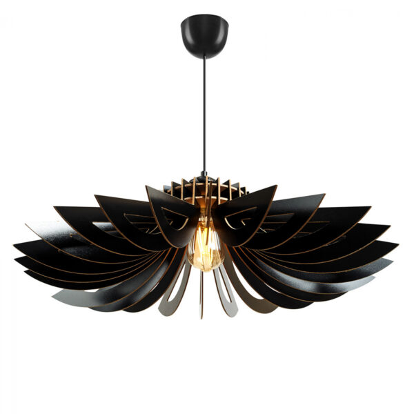 ΦΩΤΙΣΤΙΚΟ ΟΡΟΦΗΣ ΞΥΛΙΝΟ ΚΡΕΜΑΣΤΟ ΜΑΥΡΟ LH10.7349.03 Φ52x45Υ εκ.