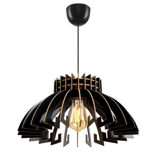 ΦΩΤΙΣΤΙΚΟ ΟΡΟΦΗΣ ΞΥΛΙΝΟ ΚΡΕΜΑΣΤΟ ΜΑΥΡΟ LH10.7350.03 Φ54x65Υ εκ.