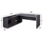 ΓΡΑΦΕΙΟ ΕΠΑΓΓΕΛΜΑΤΙΚΟ ΑΡΙΣΤΕΡΗ ΓΩΝΙΑ ROSEWOOD LH10.2086L 180X170X76Υ εκ. - Image 2
