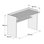 ΓΡΑΦΕΙΟ ΜΕΛΑΜΙΝΗΣ SONAMA ΛΕΥΚΟ 118x58x80Υεκ.LH10.9227.12 - Image 2