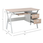 ΓΡΑΦΕΙΟ VITINO LH10.2130.01 ΜΕΛΑΜΙΝΗ-ΜΕΤΑΛΛΟ ΣΕ SONAMA-ΛΕΥΚΟ 120X60X76εκ. - Image 2