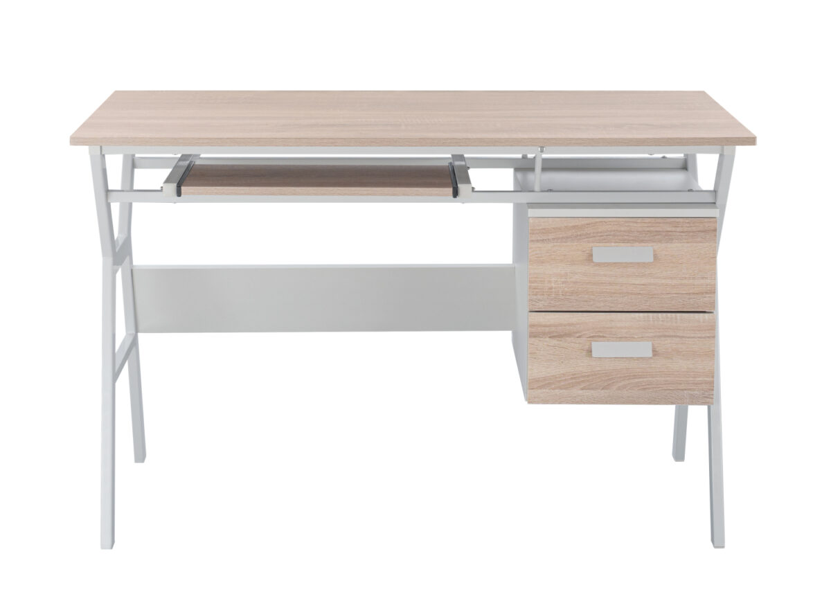 ΓΡΑΦΕΙΟ VITINO LH10.2130.01 ΜΕΛΑΜΙΝΗ-ΜΕΤΑΛΛΟ ΣΕ SONAMA-ΛΕΥΚΟ 120X60X76εκ. - Image 3