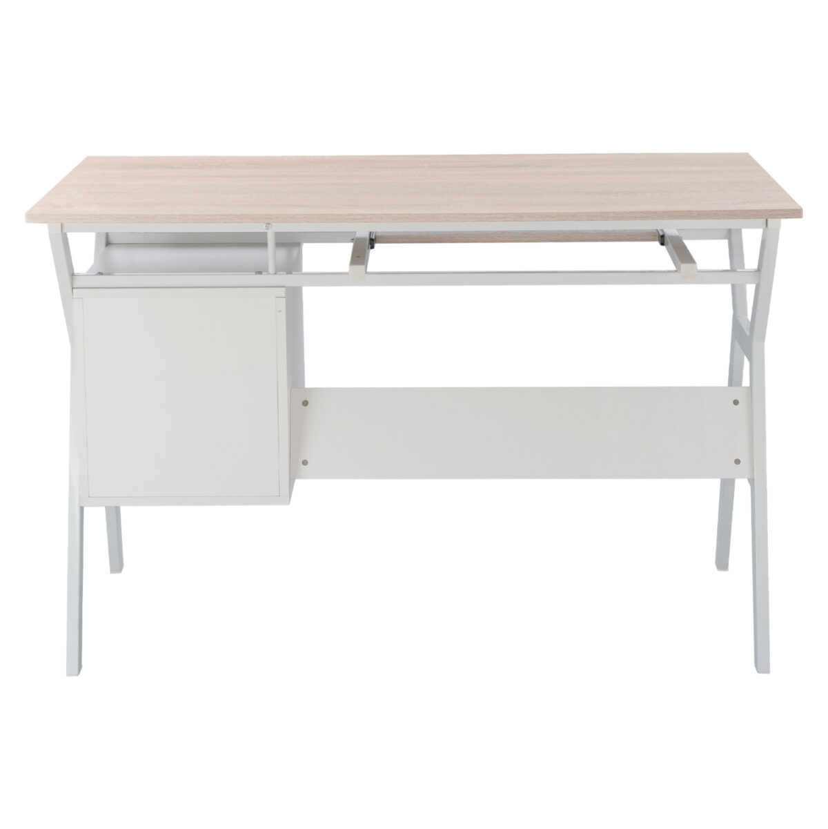 ΓΡΑΦΕΙΟ VITINO LH10.2130.01 ΜΕΛΑΜΙΝΗ-ΜΕΤΑΛΛΟ ΣΕ SONAMA-ΛΕΥΚΟ 120X60X76εκ. - Image 4