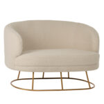 ΚΑΝΑΠΕΣ 2ΘΕΣΙΟΣ ARIEN LH10.8492.20 ΕΚΡΟΥ ΜΠΟΥΚΛΕ ΥΦΑΣΜΑ ΜΕ ΧΡΥΣΗ ΒΑΣΗ 130x75x85Y εκ.