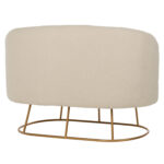 ΚΑΝΑΠΕΣ 2ΘΕΣΙΟΣ ARIEN LH10.8492.20 ΕΚΡΟΥ ΜΠΟΥΚΛΕ ΥΦΑΣΜΑ ΜΕ ΧΡΥΣΗ ΒΑΣΗ 130x75x85Y εκ. - Image 5