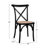 ΚΑΡΕΚΛΑ OWEN ΣΤΟΙΒΑΖΟΜΕΝΗ ΞΥΛΙΝΗ ΟΞΙΑ ΜΑΥΡΟ ΜΑΤ ΜΕ ΧΙΑΣΤΙ ΠΛΑΤΗ LH10.8575.02 45x55,5x90Yεκ - Image 2