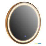 ΚΑΘΡΕΠΤΗΣ ΤΟΙΧΟΥ ΣΤΡΟΓΓΥΛΟΣ LH10.9580.30 ΑΛΟΥΜΙΝΙΟ ΣΕ ΧΡΥΣΟ-ΦΩΤΙΣΜΟΣ LED Φ60x3εκ.