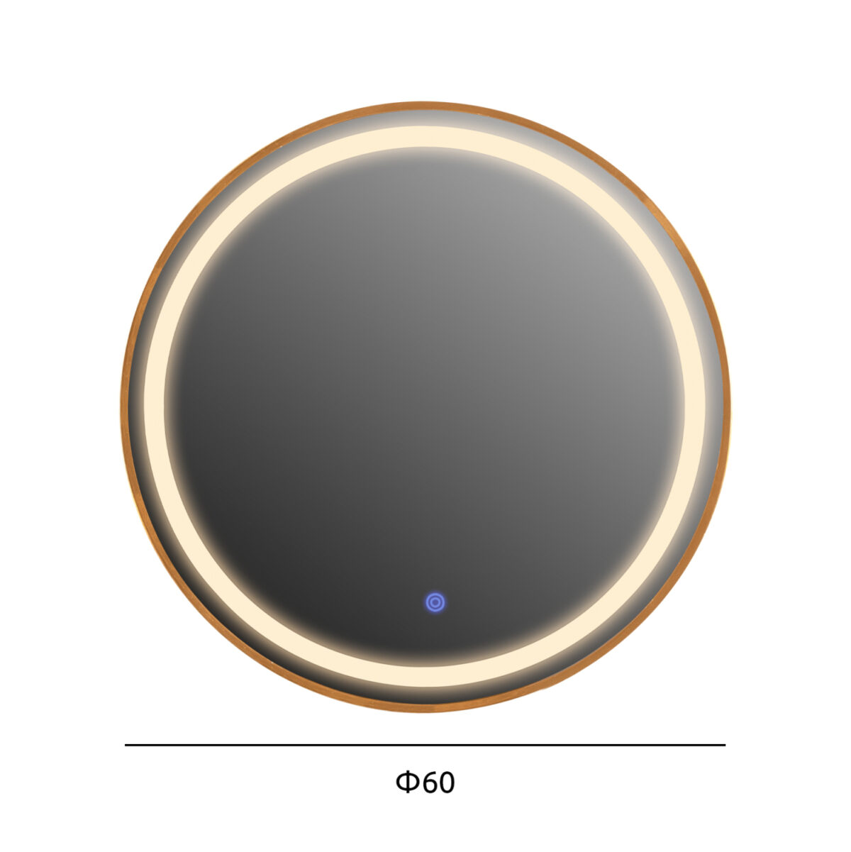 ΚΑΘΡΕΠΤΗΣ ΤΟΙΧΟΥ ΣΤΡΟΓΓΥΛΟΣ LH10.9580.30 ΑΛΟΥΜΙΝΙΟ ΣΕ ΧΡΥΣΟ-ΦΩΤΙΣΜΟΣ LED Φ60x3εκ. - Image 2