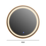 ΚΑΘΡΕΠΤΗΣ ΤΟΙΧΟΥ ΣΤΡΟΓΓΥΛΟΣ LH10.9580.30 ΑΛΟΥΜΙΝΙΟ ΣΕ ΧΡΥΣΟ-ΦΩΤΙΣΜΟΣ LED Φ60x3εκ. - Image 2