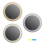 ΚΑΘΡΕΠΤΗΣ ΤΟΙΧΟΥ ΣΤΡΟΓΓΥΛΟΣ LH10.9580.30 ΑΛΟΥΜΙΝΙΟ ΣΕ ΧΡΥΣΟ-ΦΩΤΙΣΜΟΣ LED Φ60x3εκ. - Image 3