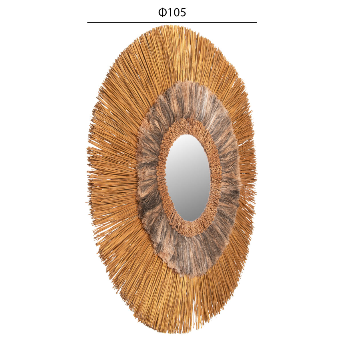 ΚΑΘΡΕΠΤΗΣ ΤΟΙΧΟΥ ΣΤΡΟΓΓΥΛΟΣ MENDONG ΚΑΙ ΑΜΠΑΚΑ ΣΕ ΧΡΥΣΟ BLACK WASH Φ105εκ.LH10.7796 - Image 2