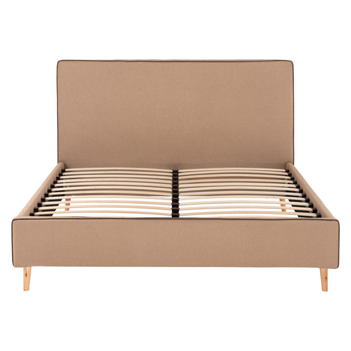 ΚΡΕΒΑΤΙ INDRA ΑΠΟ ΜΠΕΖ ΥΦΑΣΜΑ & ΚΑΦΕ ΡΕΛΙ LH10.662.02 ΓΙΑ ΣΤΡΩΜΑ 160x200 EK. - Image 4