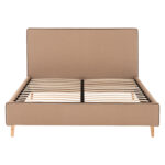 ΚΡΕΒΑΤΙ INDRA ΑΠΟ ΜΠΕΖ ΥΦΑΣΜΑ & ΚΑΦΕ ΡΕΛΙ LH10.662.02 ΓΙΑ ΣΤΡΩΜΑ 160x200 EK. - Image 4