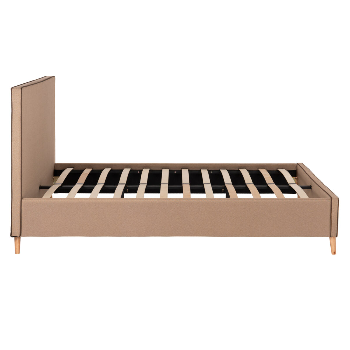 ΚΡΕΒΑΤΙ INDRA ΑΠΟ ΜΠΕΖ ΥΦΑΣΜΑ & ΚΑΦΕ ΡΕΛΙ LH10.662.02 ΓΙΑ ΣΤΡΩΜΑ 160x200 EK. - Image 5