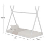 ΚΡΕΒΑΤΙ ΠΑΙΔΙΚΟ MUNK LH10.681.03 τ.MONTESSORI ΜΑΣΙΦ ΞΥΛΟ ΠΕΥΚΟΥ ΛΕΥΚΟ- 190x90εκ - Image 3