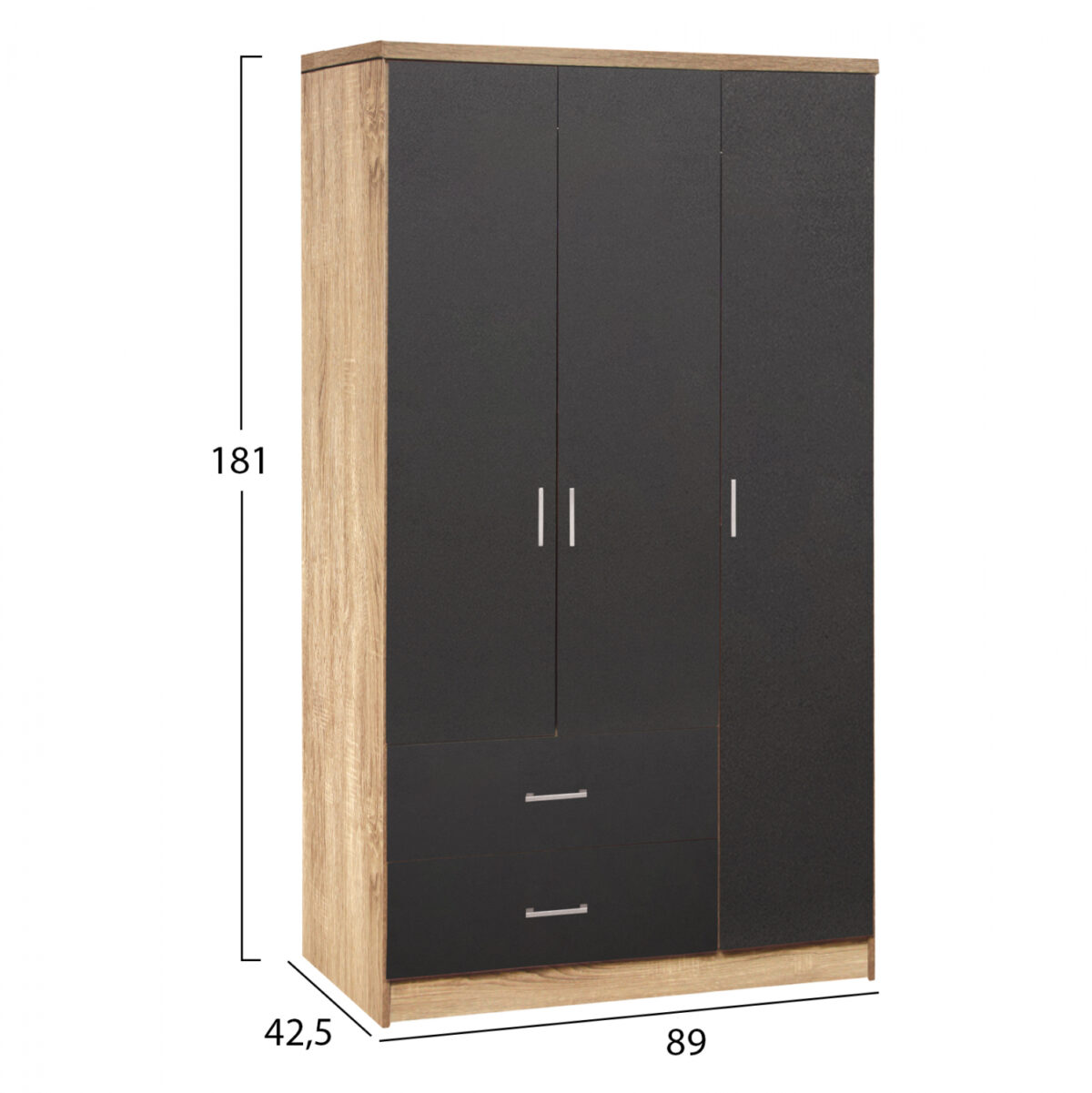 ΝΤΟΥΛΑΠΑ 3ΦΥΛΛΗ ME 2 ΣΥΡΤΑΡΙΑ CAESAR LH10.340.04 SONAMA ΜΕ ΓΚΡΙ 89x42,5Χ181εκ. - Image 2
