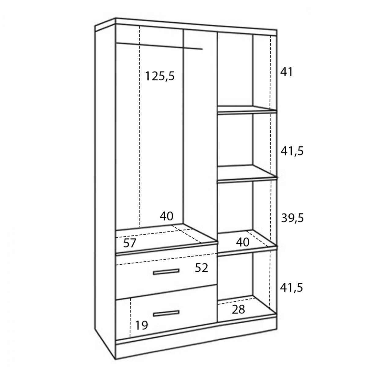 ΝΤΟΥΛΑΠΑ 3ΦΥΛΛΗ ME 2 ΣΥΡΤΑΡΙΑ CAESAR LH10.340.04 SONAMA ΜΕ ΓΚΡΙ 89x42,5Χ181εκ. - Image 3