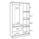 ΝΤΟΥΛΑΠΑ 3ΦΥΛΛΗ ME 2 ΣΥΡΤΑΡΙΑ CAESAR LH10.340.04 SONAMA ΜΕ ΓΚΡΙ 89x42,5Χ181εκ. - Image 3