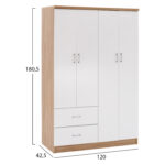 ΝΤΟΥΛΑΠΑ 4ΦΥΛΛΗ ME 2 ΣΥΡΤΑΡΙΑ BLAKELY LH10.339.06 SONAMA ΛΕΥΚΗ 120Χ42,5Χ180,5 εκ. - Image 2