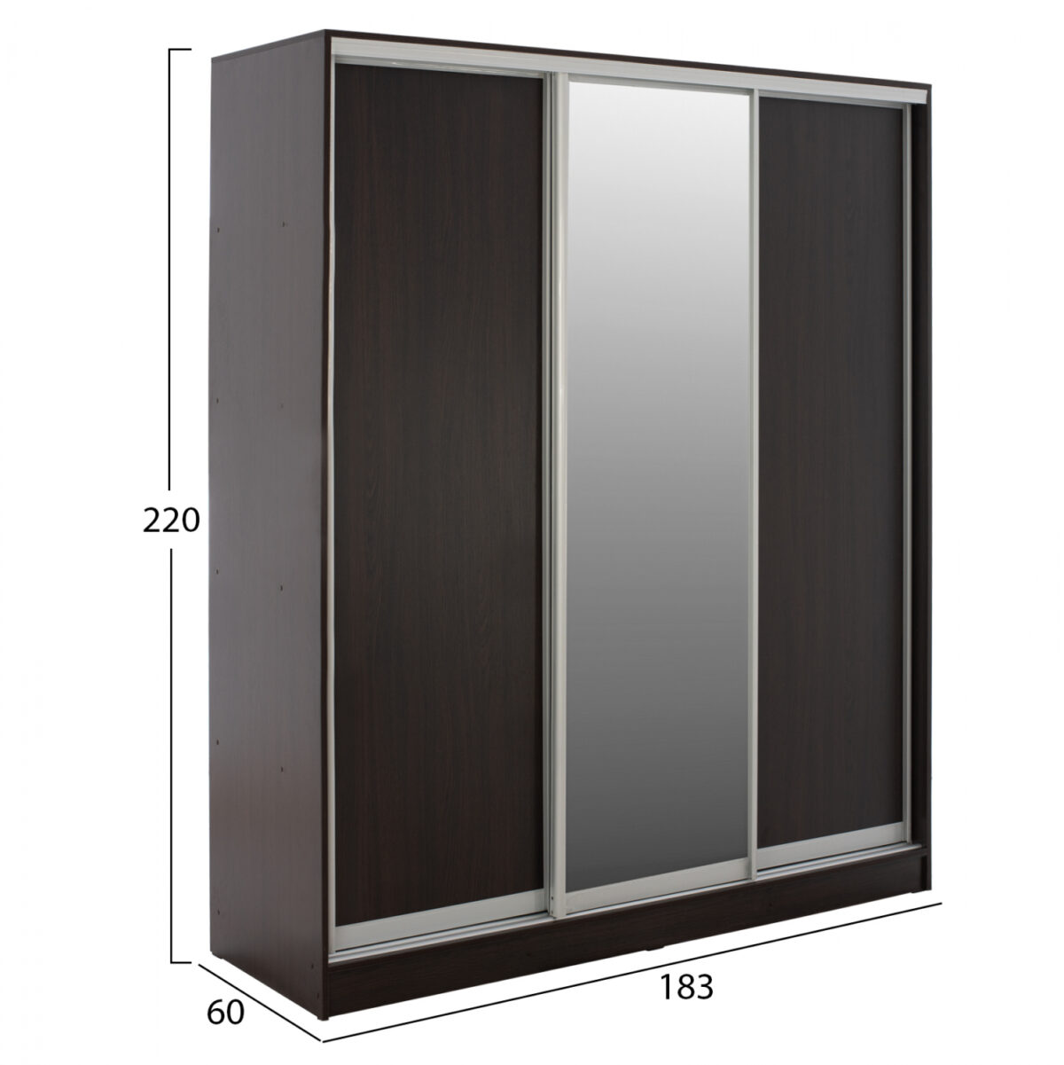 ΝΤΟΥΛΑΠΑ ΣΥΡΟΜΕΝΗ ADLER ΜΕΛΑΜΙΝΗΣ WENGE ΜΕ ΚΑΘΡΕΦΤΗ 3ΦΥΛΛΗ LH10.2461.02 183x60x220 εκ. - Image 2