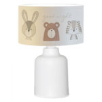 ΠΑΙΔΙΚΟ ΦΩΤΙΣΤΙΚΟ ΕΠΙΤΡΑΠΕΖΙΟ ΥΦΑΣΜΑΤΙΝΟ BALOO LH10.7577.02 ΛΕΥΚΟ ΣΧΕΔΙΟ CUTE ANIMALS Φ24x32Y