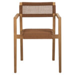 ΠΟΛΥΘΡΟΝΑ CHARLOTTE LH10.9637.01 ΞΥΛΟ TEAK ΦΥΣΙΚΟ & ΚΑΦΕ ΣΧΟΙΝΙ 59x54x83Y εκ. - Image 3