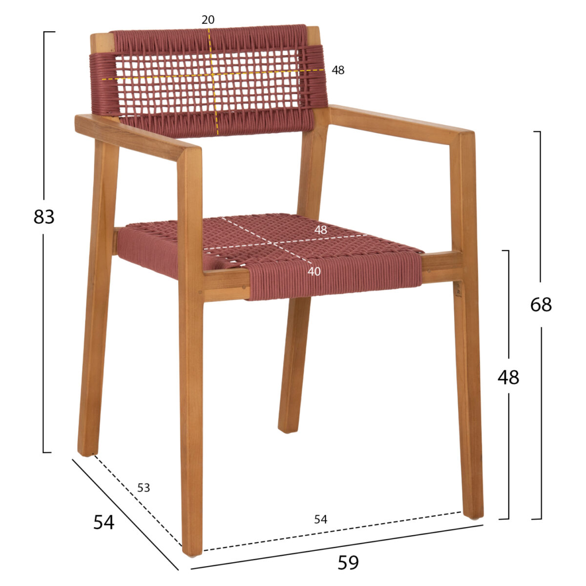ΠΟΛΥΘΡΟΝΑ CHARLOTTE LH10.9637.06 ΞΥΛΟ TEAK ΦΥΣΙΚΟ & ΡΟΖ ΣΧΟΙΝΙ 59x54x83Y εκ. - Image 2